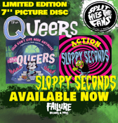 Image of The Queers / Sloppy Seconds 7" picture disc "Split Hits The Fans"