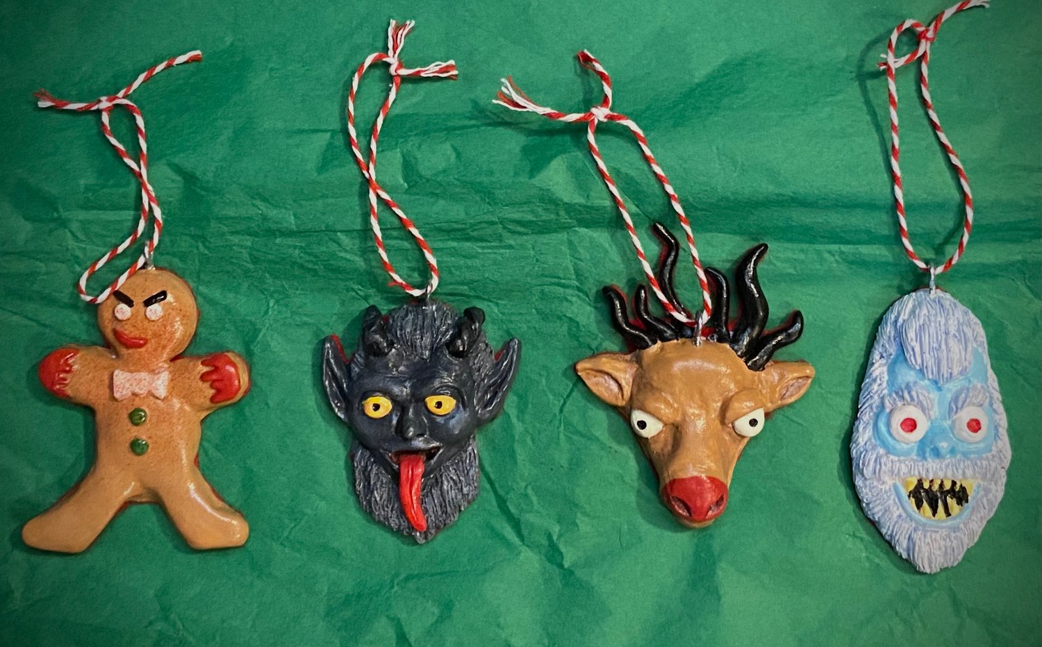 Very Scary Christmas Handmade Resin Ornament Set 