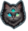 Holographic Moon Spirit Sticker - Cat - 1.5in