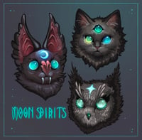 Holographic Moon Spirit Sticker set of 3 - 1.5in