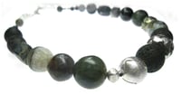 Image 3 of ONE OFF Silvered Lava with Labradorite and Andean Opal