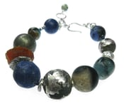 Image of ONE OFF Silvered Lava with Andean Opal Bracelet