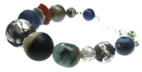 Image 2 of ONE OFF Silvered Lava with Andean Opal Bracelet