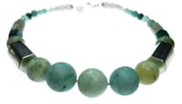 Image 1 of ONE OFF Andean Opal  Silver Hexagons Necklace