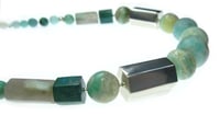 Image 2 of ONE OFF Andean Opal  Silver Hexagons Necklace