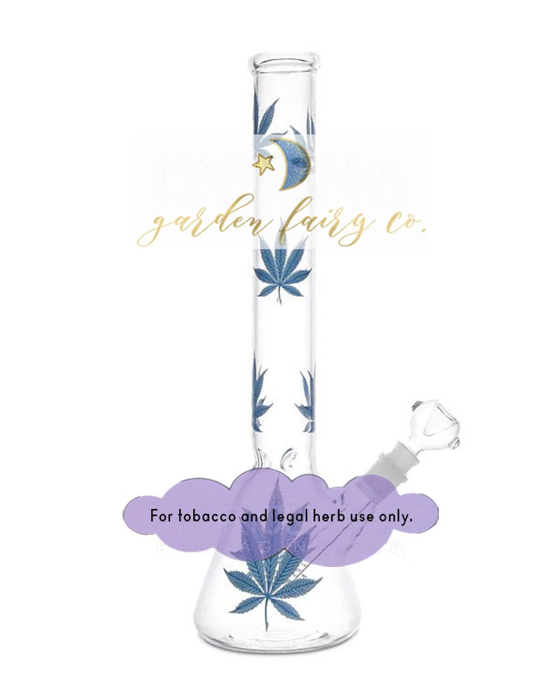 Image of 14" Hippie Classic Leaf Decal Beaker Water Pipe