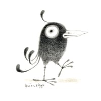 Image 1 of walking crow pencil drawing