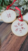 Snowflake embroidered ornament