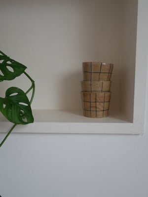 Image of Stoneware Check Tumbler