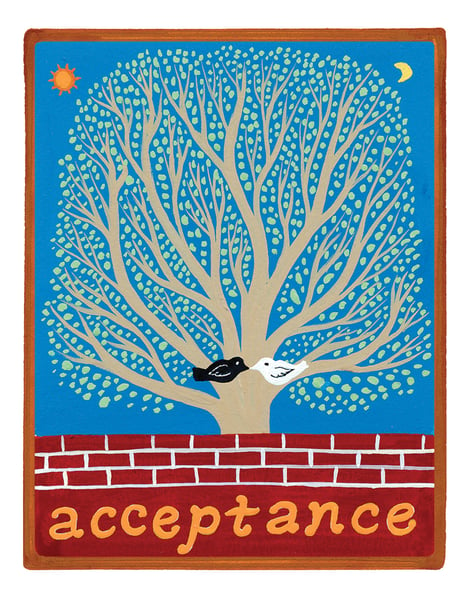 Image of Acceptance- illumination series print on wooden plaque