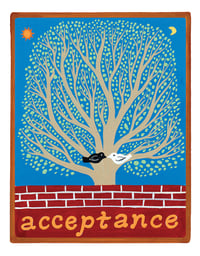 Image 1 of Acceptance- illumination series print on wooden plaque