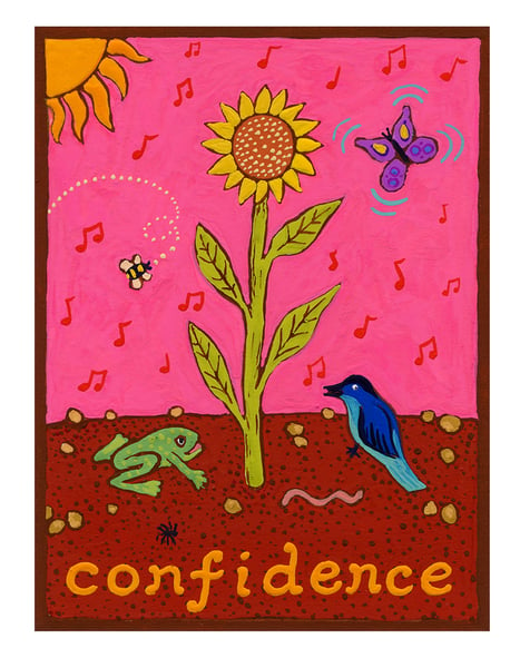 Image of Confidence- illumination series print on wooden plaque