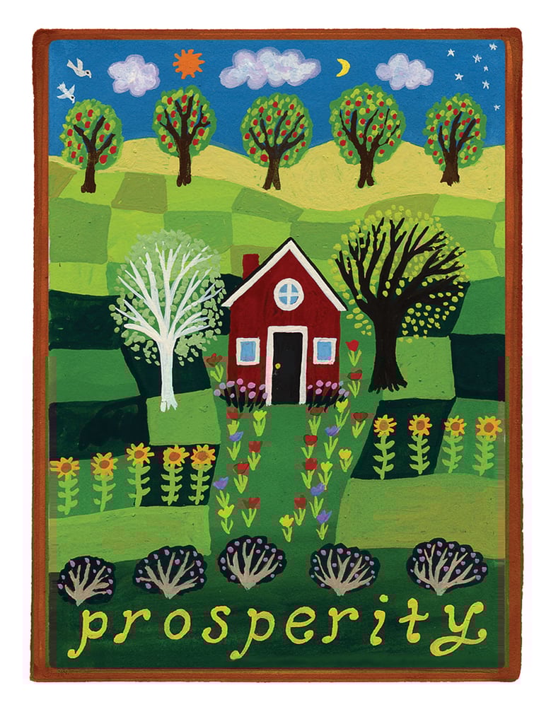 Image of Prosperity- illumination series print on wooden plaque