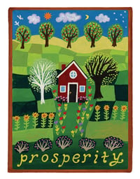Image 1 of Prosperity- illumination series print on wooden plaque