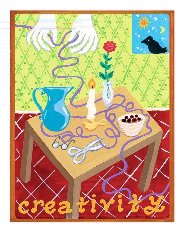 Image of Creativity- illumination series print on wooden plaque
