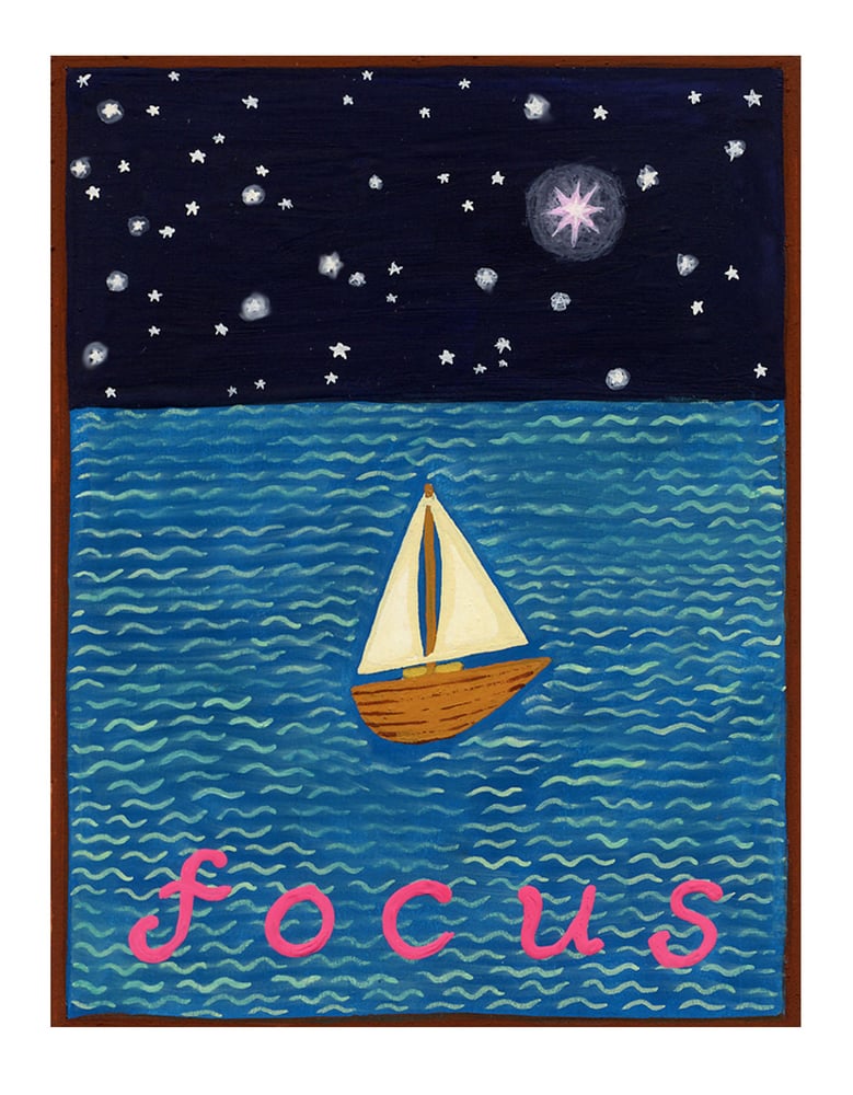 Image of Focus- illumination series print on wooden plaque