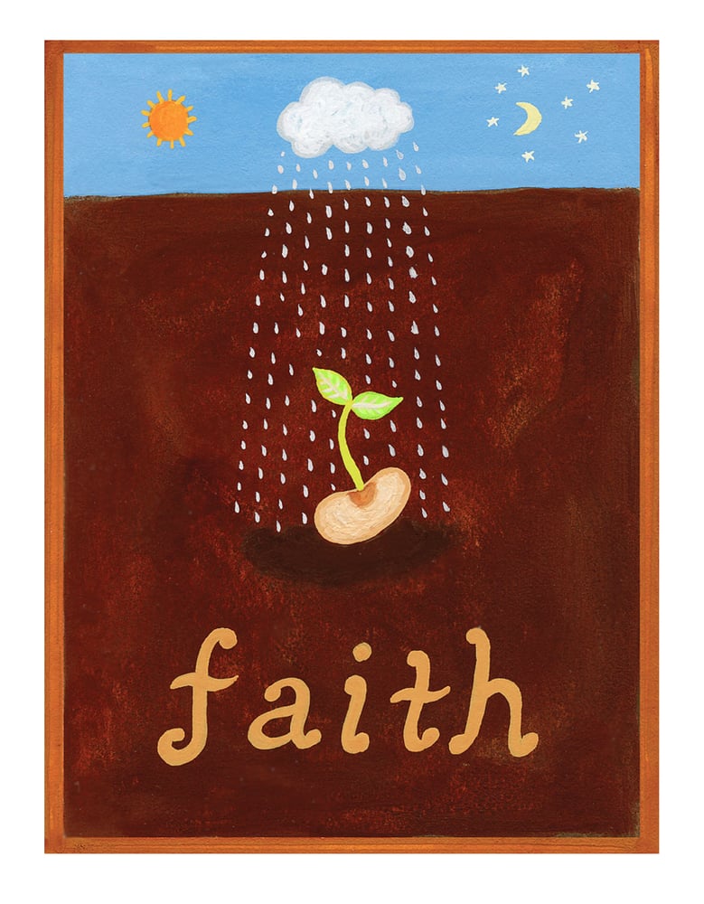 Image of Faith- illumination series print on wooden plaque