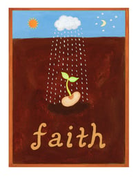 Image 1 of Faith- illumination series print on wooden plaque