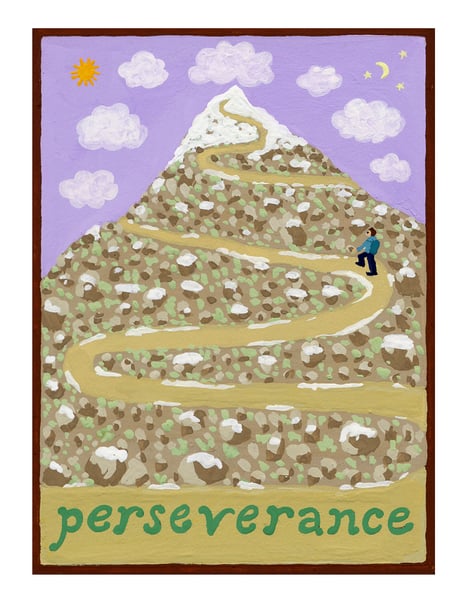 Image of Perseverance- illumination series print on wooden plaque