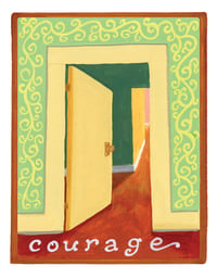 Image 1 of Courage- illumination series print on wooden plaque