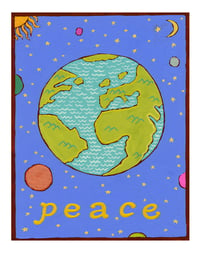 Image 1 of Peace- illumination series print on wooden plaque