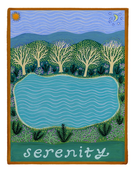 Image of Serenity- illumination series print on wooden plaque