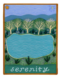 Image 1 of Serenity- illumination series print on wooden plaque