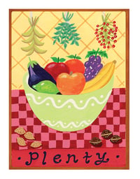 Image 1 of Plenty- illumination series print on wooden plaque