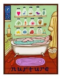 Image 1 of Nurture- illumination series print on wooden plaque