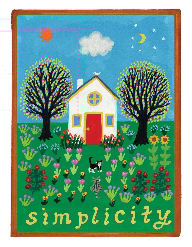 Image of Simplicity- illumination series print on wooden plaque