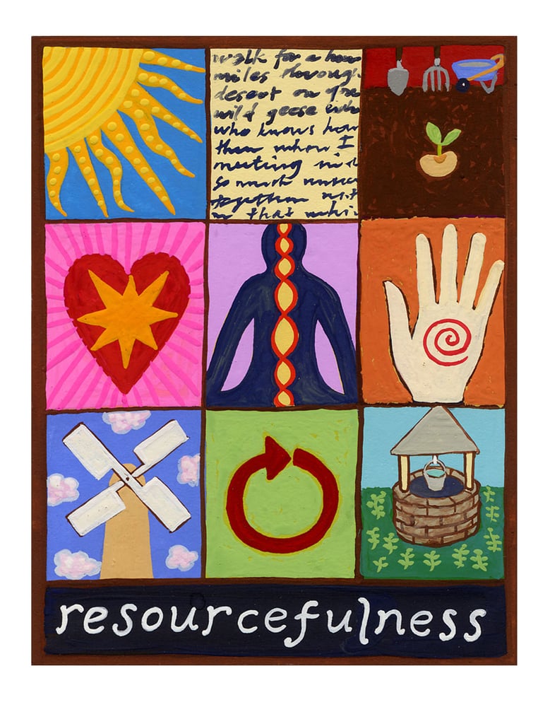 Image of Resourcefulness- illumination series print on wooden plaque