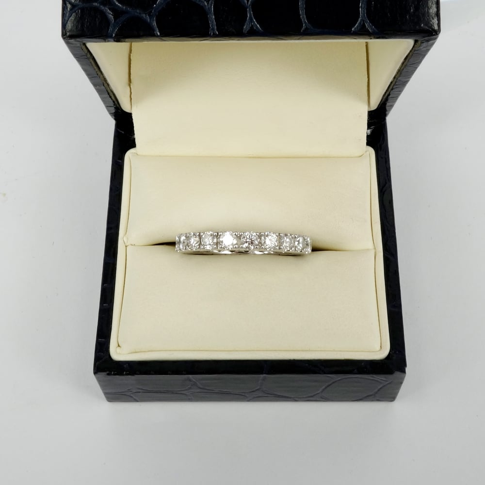 Image of 18ct white gold full circle diamond set ring. PJ5502