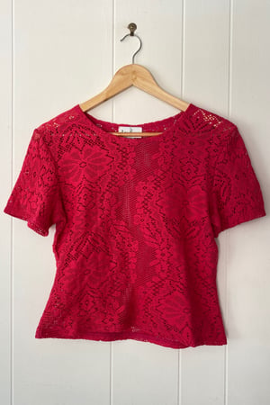 Cotton Lace T-Shirt Berry 