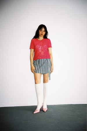 Cotton Lace T-Shirt Berry 