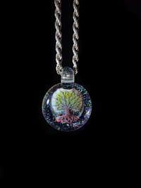 Image 1 of Realism tree pendant backed with crushed opal..