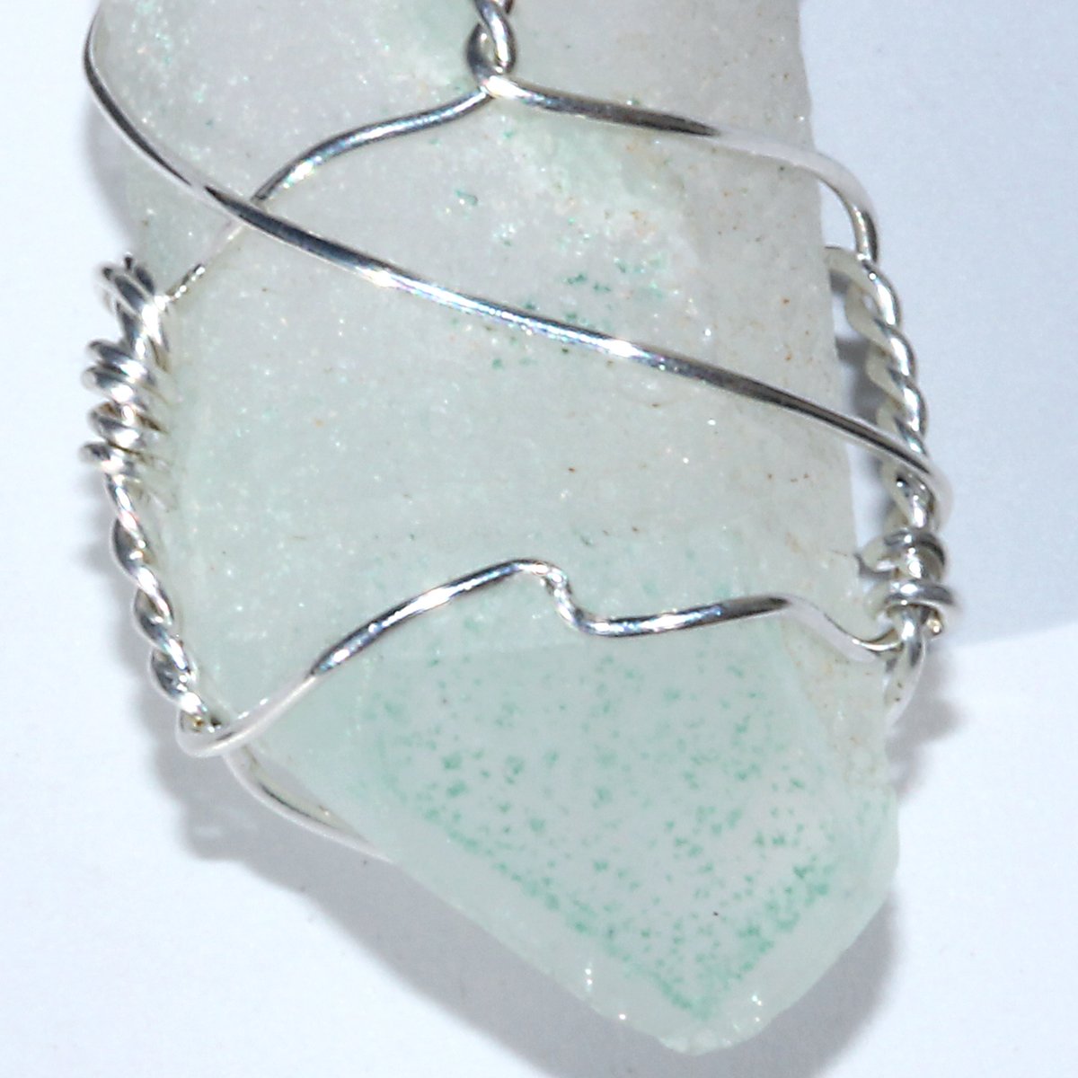 Celadonite Green Phantom Quartz Crystal Pendant