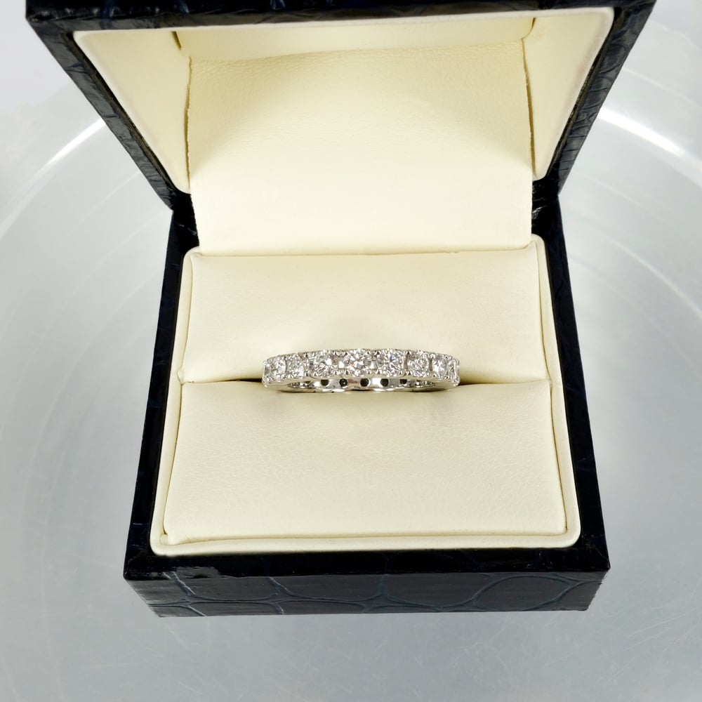 Image of 18ct white gold full circle diamond set ring. PJ5503