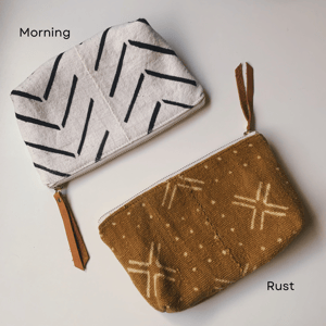 Image of Mudcloth Cosmetic Bag | Morning + Rust