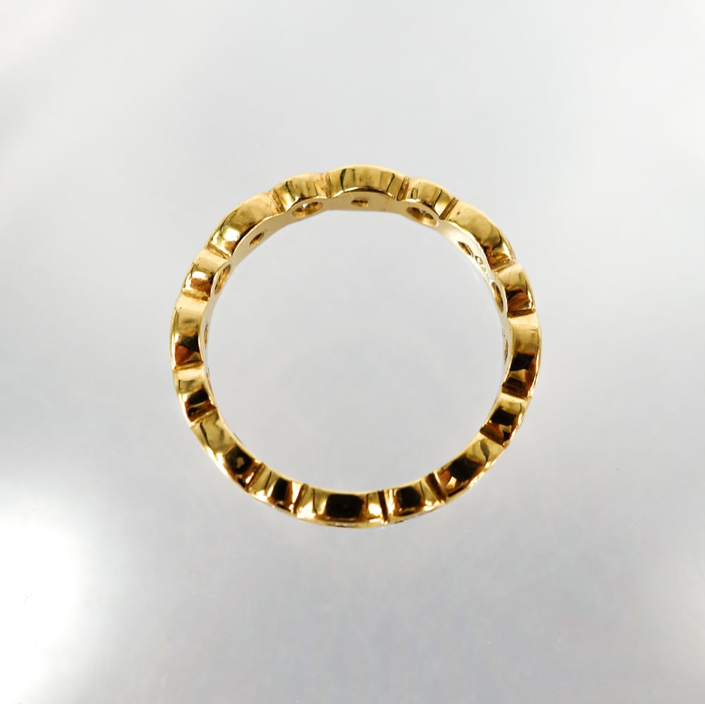 Image of 18ct yellow gold full circle diamond set celebration ring. PJ5395