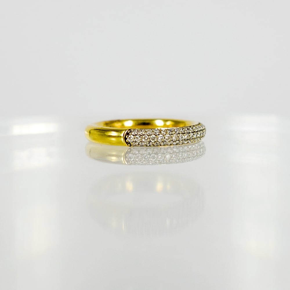 Image of 18ct yellow/white gold pave set diamond dress ring. PJ4146