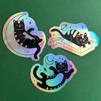 Image 1 of Space Cat Holographic Stickers 