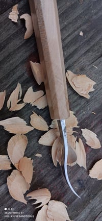 Image 4 of Bend Hook woodworking tool for spoon carving Maple handle