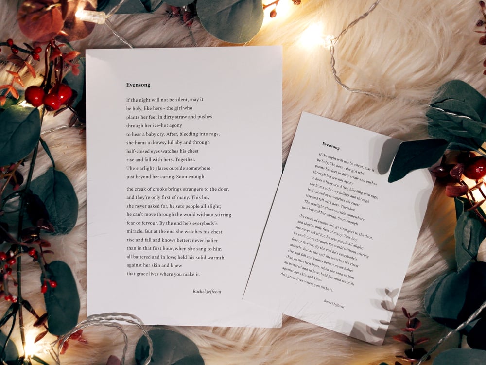 Image of Evensong - A5 and A6 Single-sided Poem Print