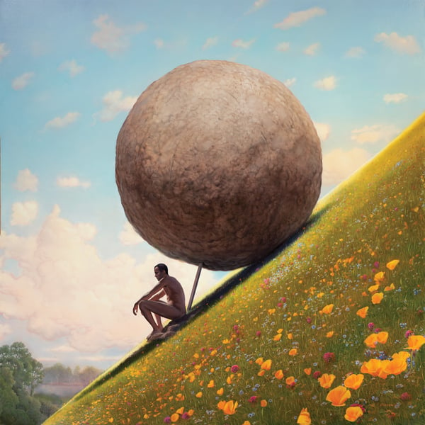 Image of ' Sisyphus Rests' 12" X 12" Archival Print