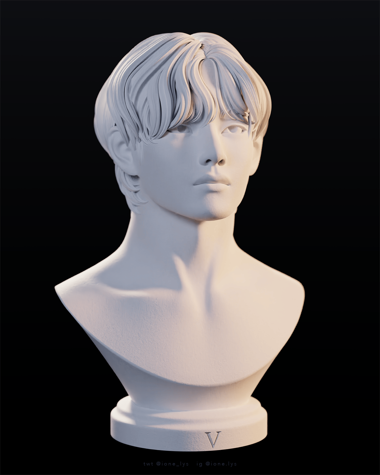 V 3D printed bust