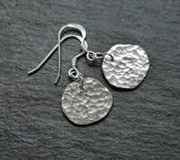 Image 1 of Organic circle fine silver earrings