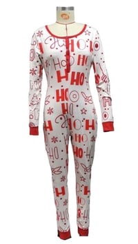 Image 1 of CHRISTMAS ONESIE PAJAMAS (WHITE)