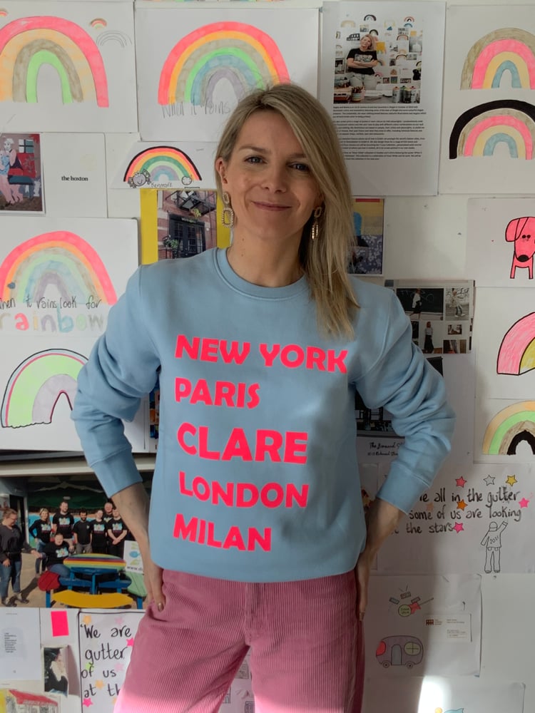 Image of Clare Blue Slogan Sweatshirt