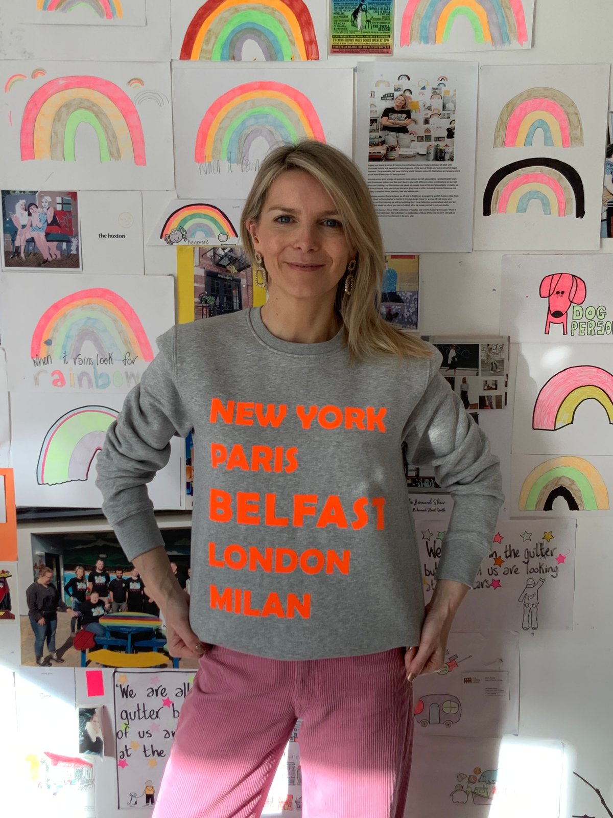 Image of Belfast Grey Slogan Sweatshirt