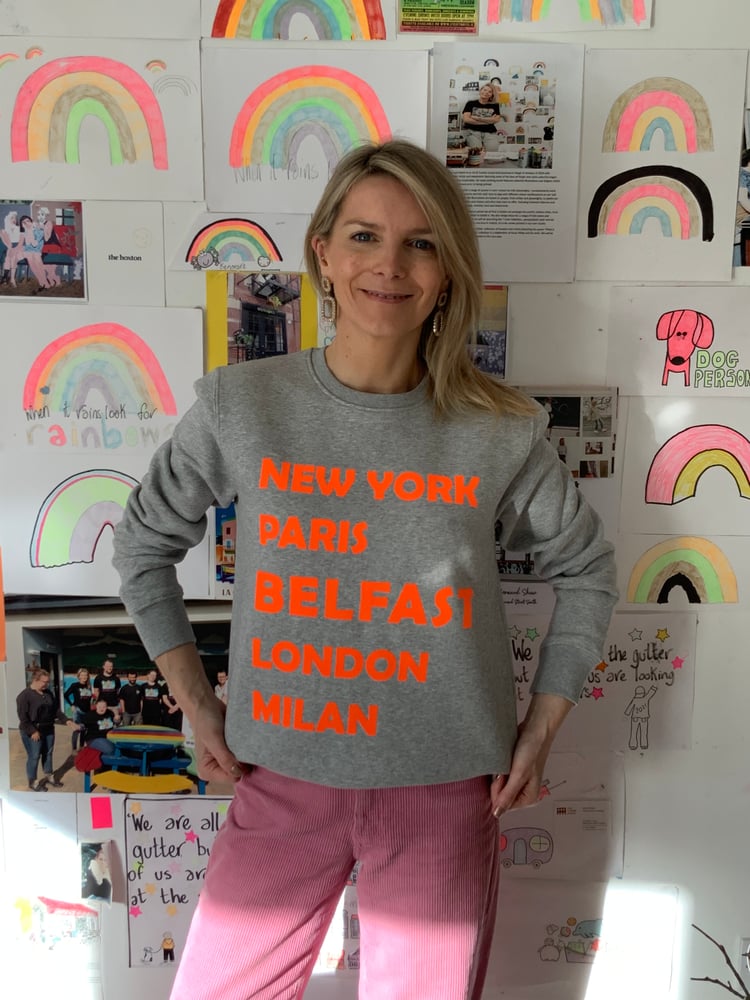 Image of Belfast Grey Slogan Sweatshirt 